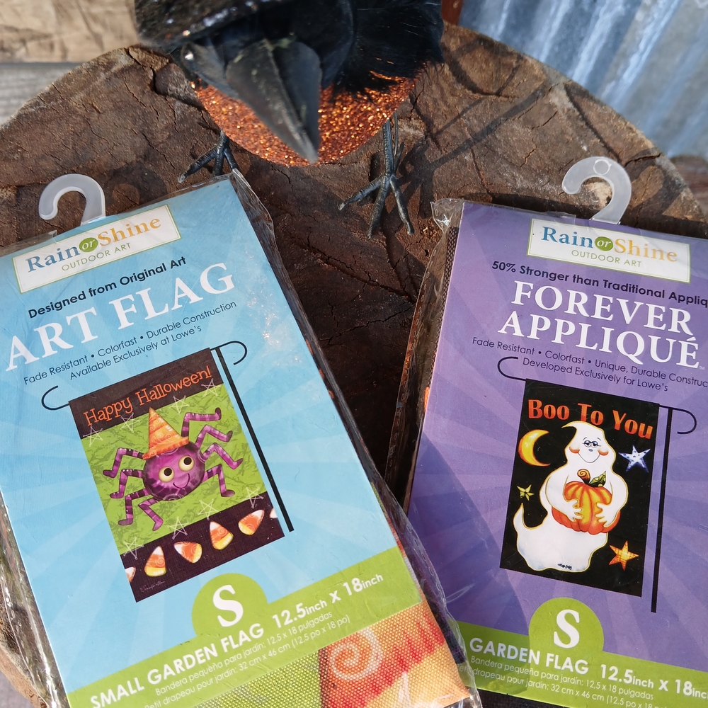 Halloween Small Art Flags Rain Or Shine Lowes Garden Decor Holiday Fall NEW - Picture 2 of 6